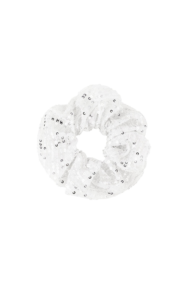 Glitter Scrunchie Silver