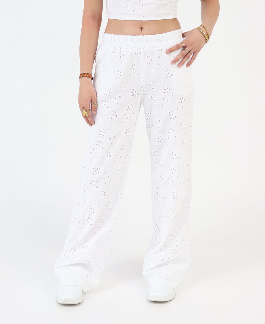 Broderie Pants Butter White (REGULAR)