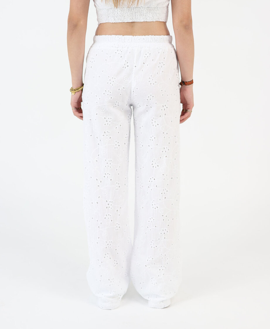 Broderie Pants Butter White (REGULAR)