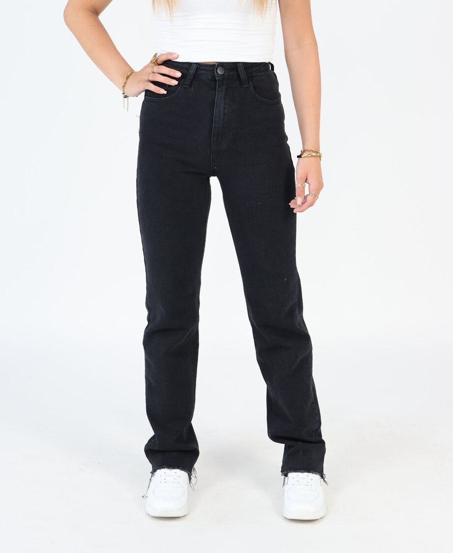 Straight Leg Jeans Black 2158