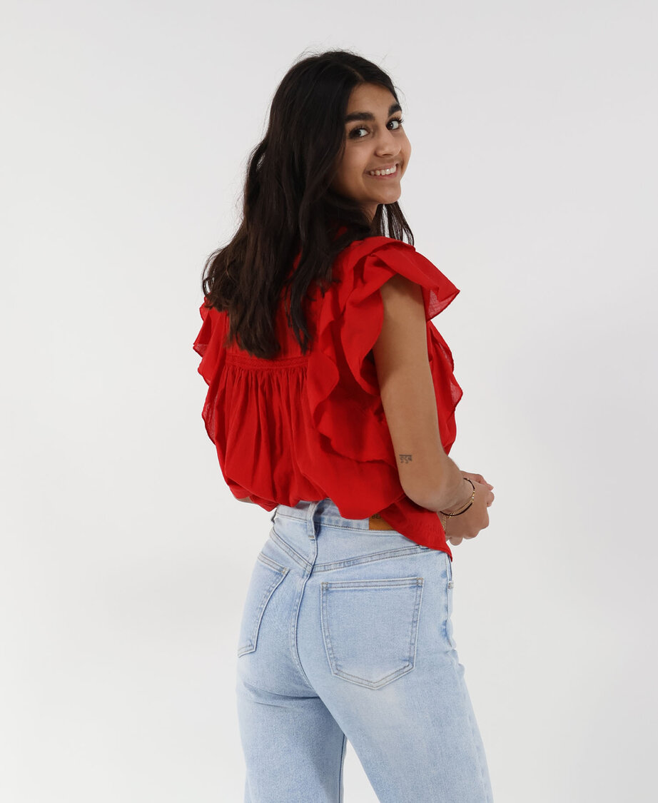 Belle Blouse Red