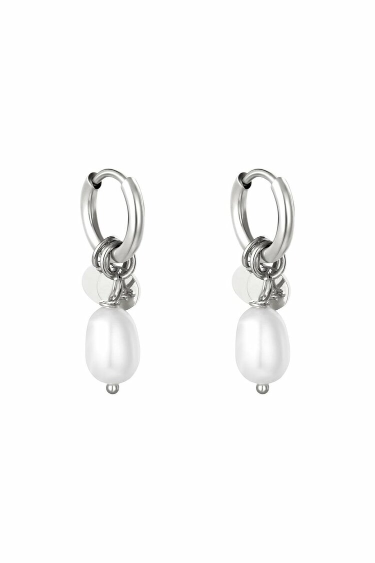 Pearl Drops Earrings Silver