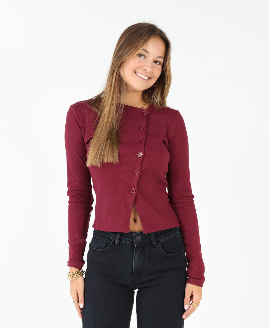 Button Top Burgundy