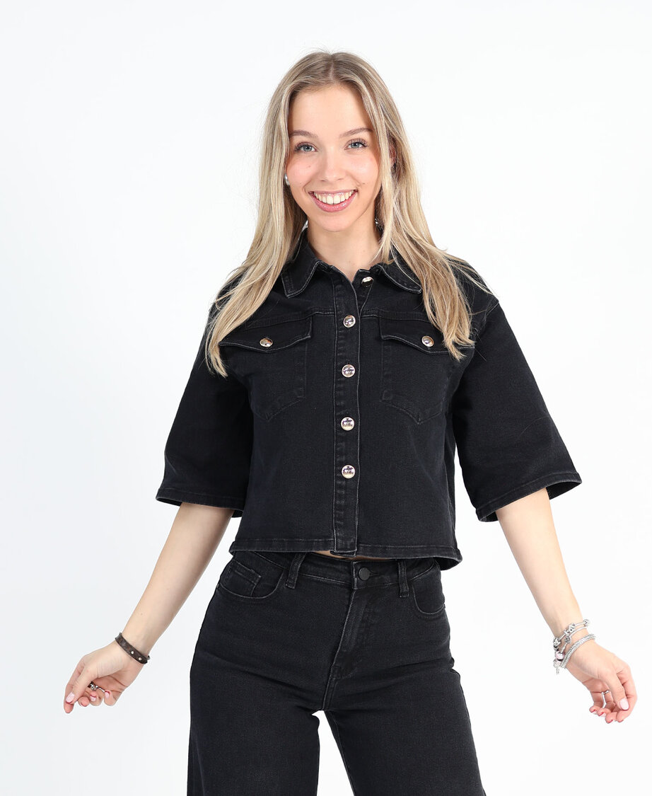 Denim Blouse Black