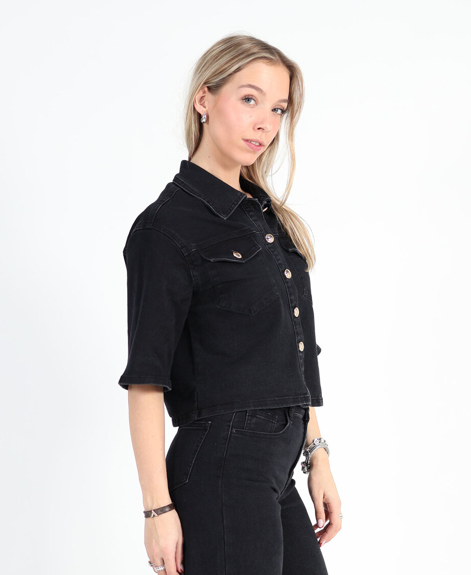 Denim Blouse Black