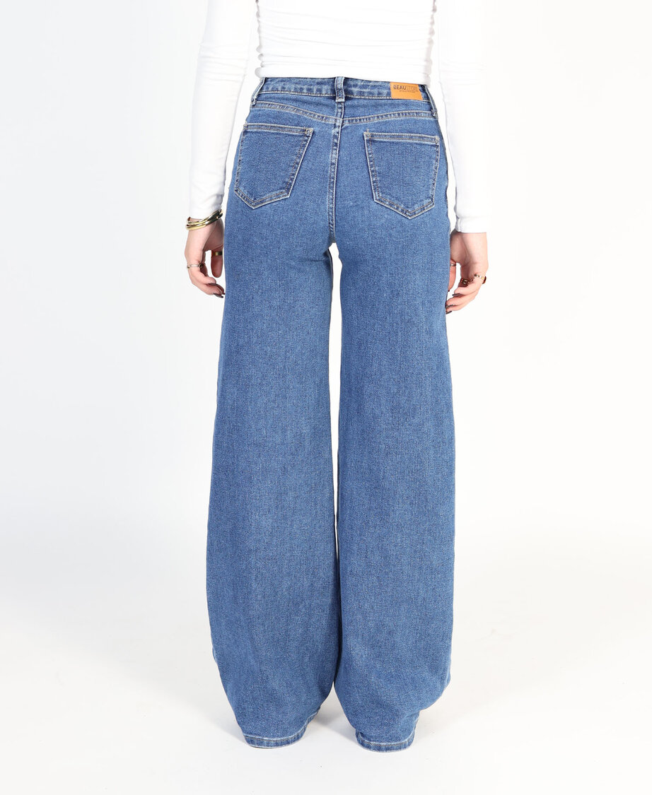 Ultra Wide Leg Jeans 3297-8 Dark Blue (TALL)