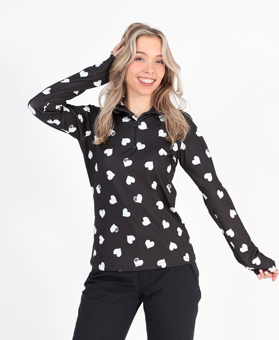 All over Hearts Pully Black (PRE ORDER 19-12)