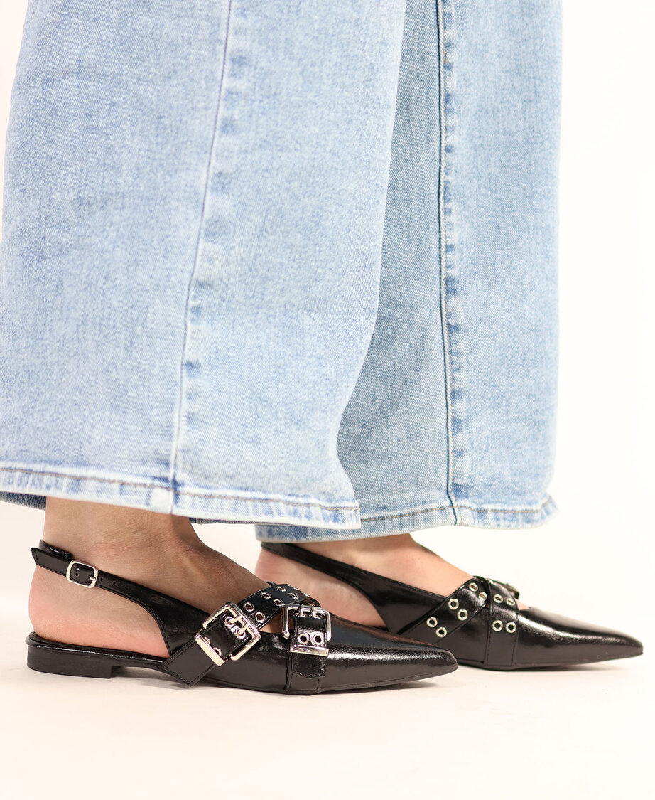 Buckle Slingback Black
