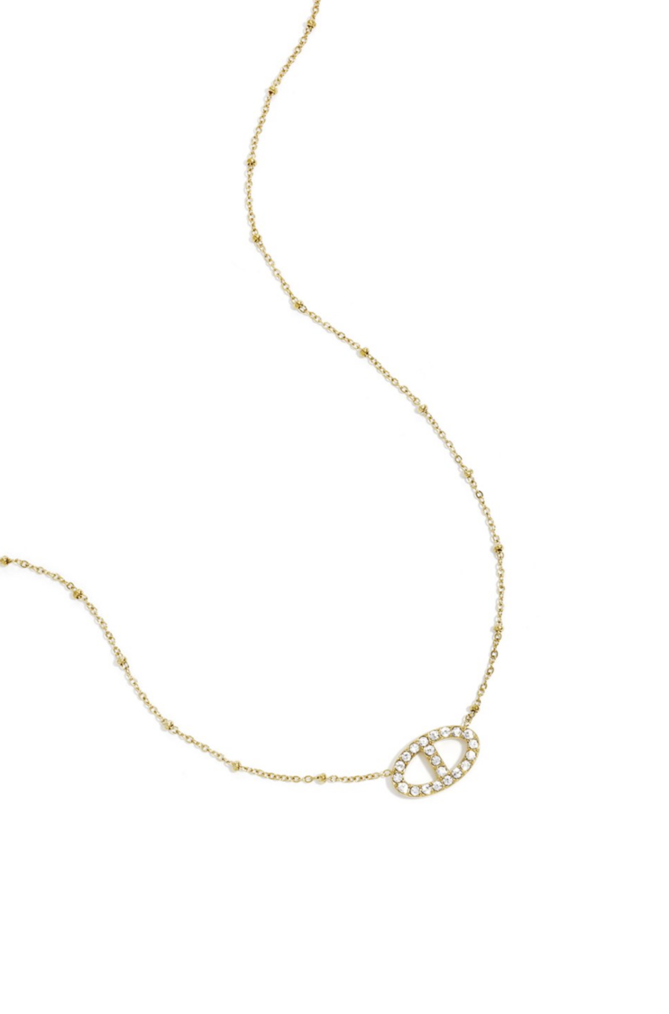 Midnight Oval Necklace Gold
