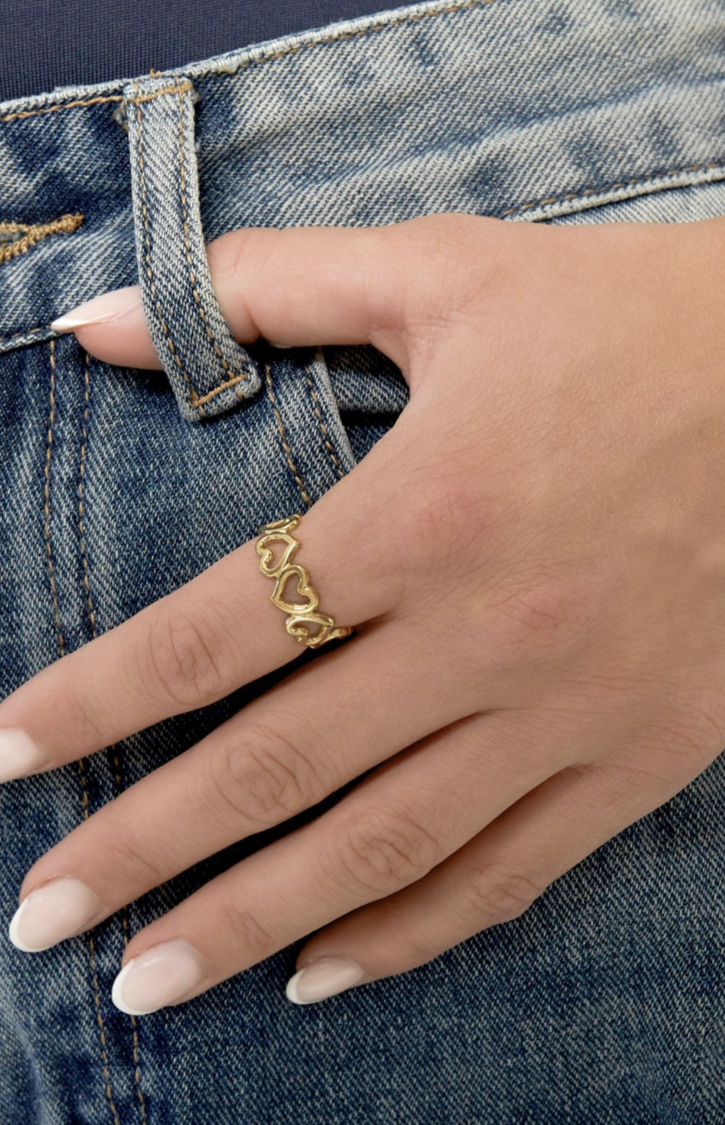 Heart Loop Ring Gold