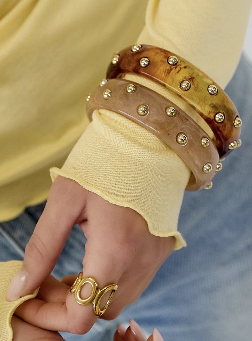 Golden Dots Bangle Bracelet Yellow