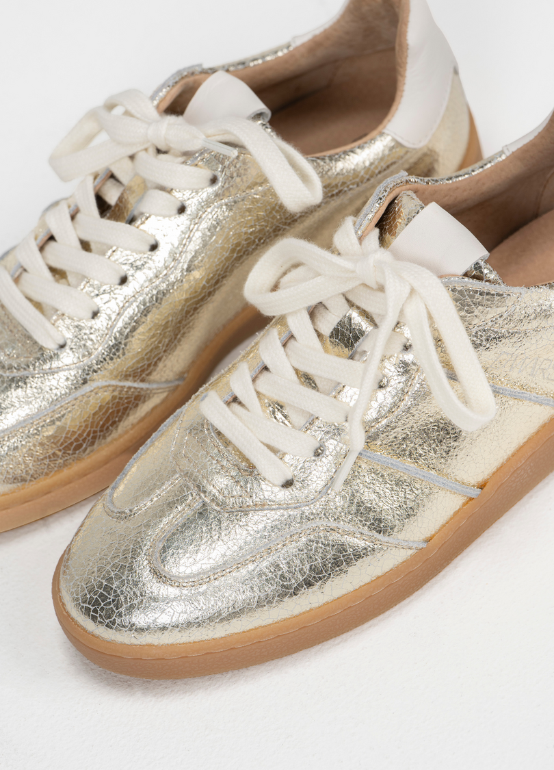 DWRS Poona Crackled Sneaker Leer Champagne