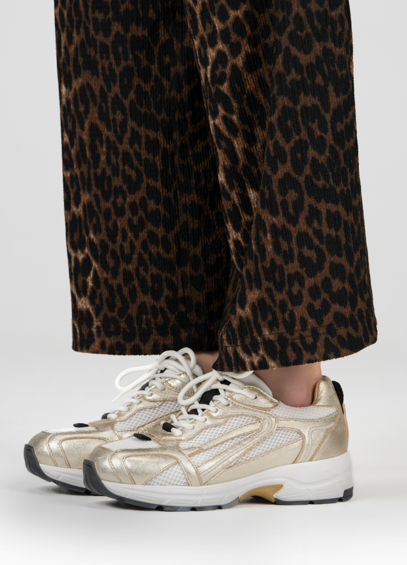 DWRS Neya Mesh Sneaker Leather Champagne/Beige