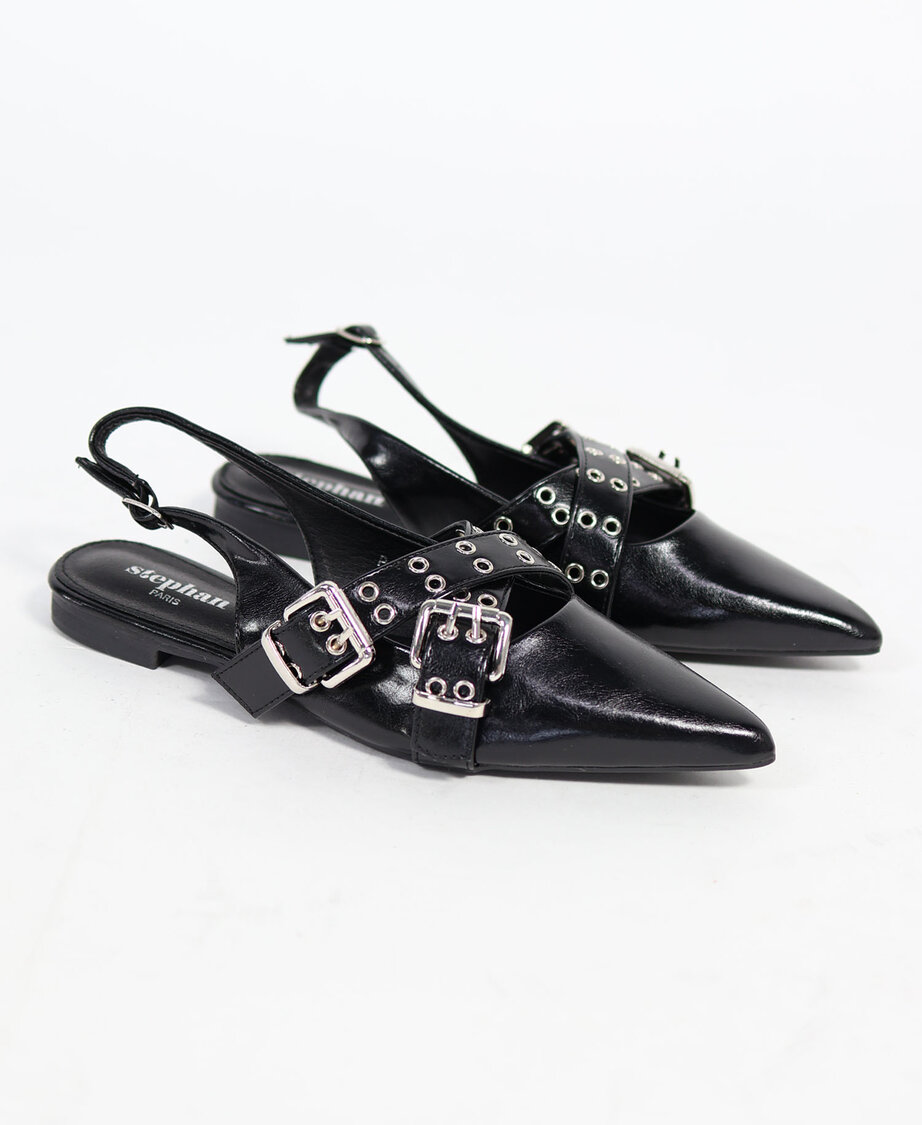 Buckle Slingback Black