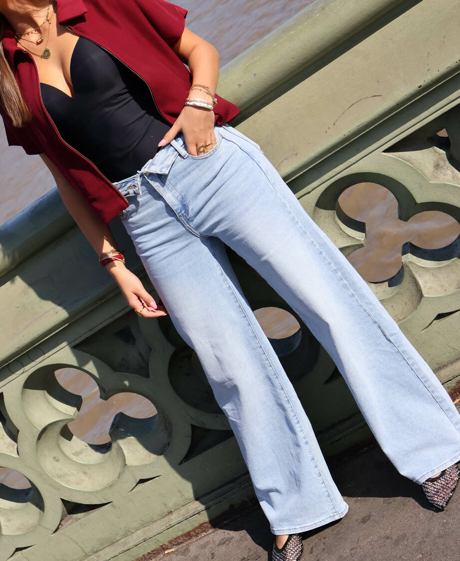 Fold Over Ultra Wide Leg Jeans 3772-2 (TALL)