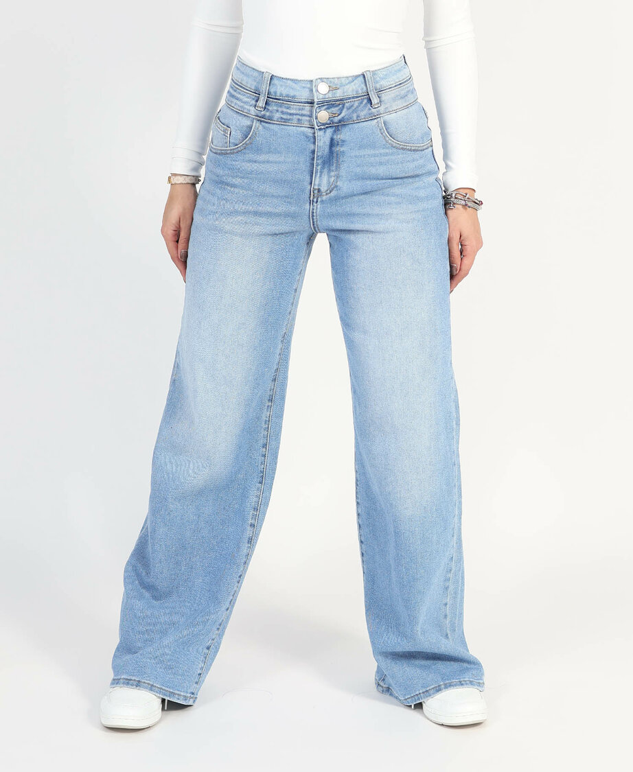 Double Button Ultra Wide Leg Jeans 3775-1 (REGULAR)