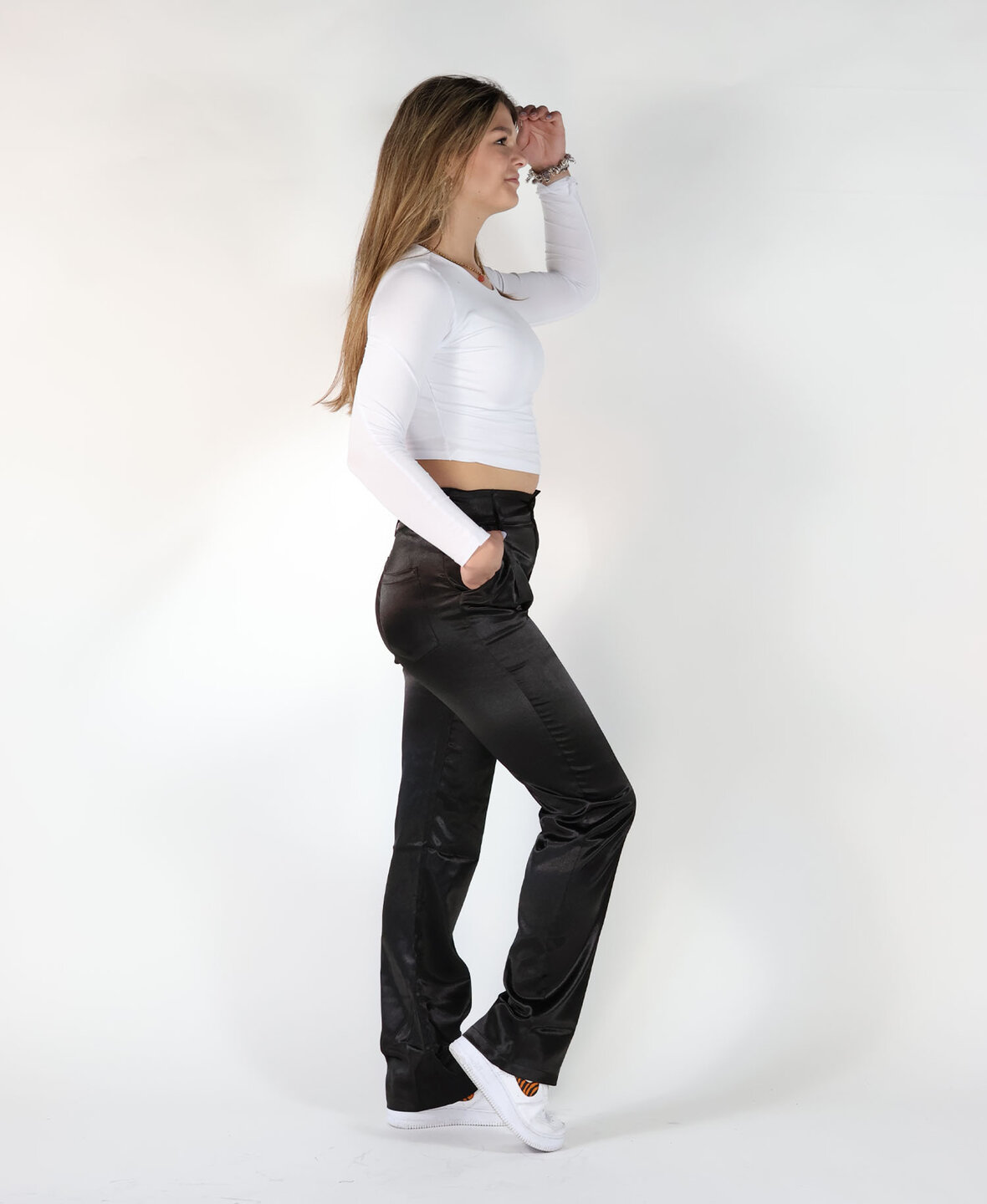 Sanne Satin Pants Black