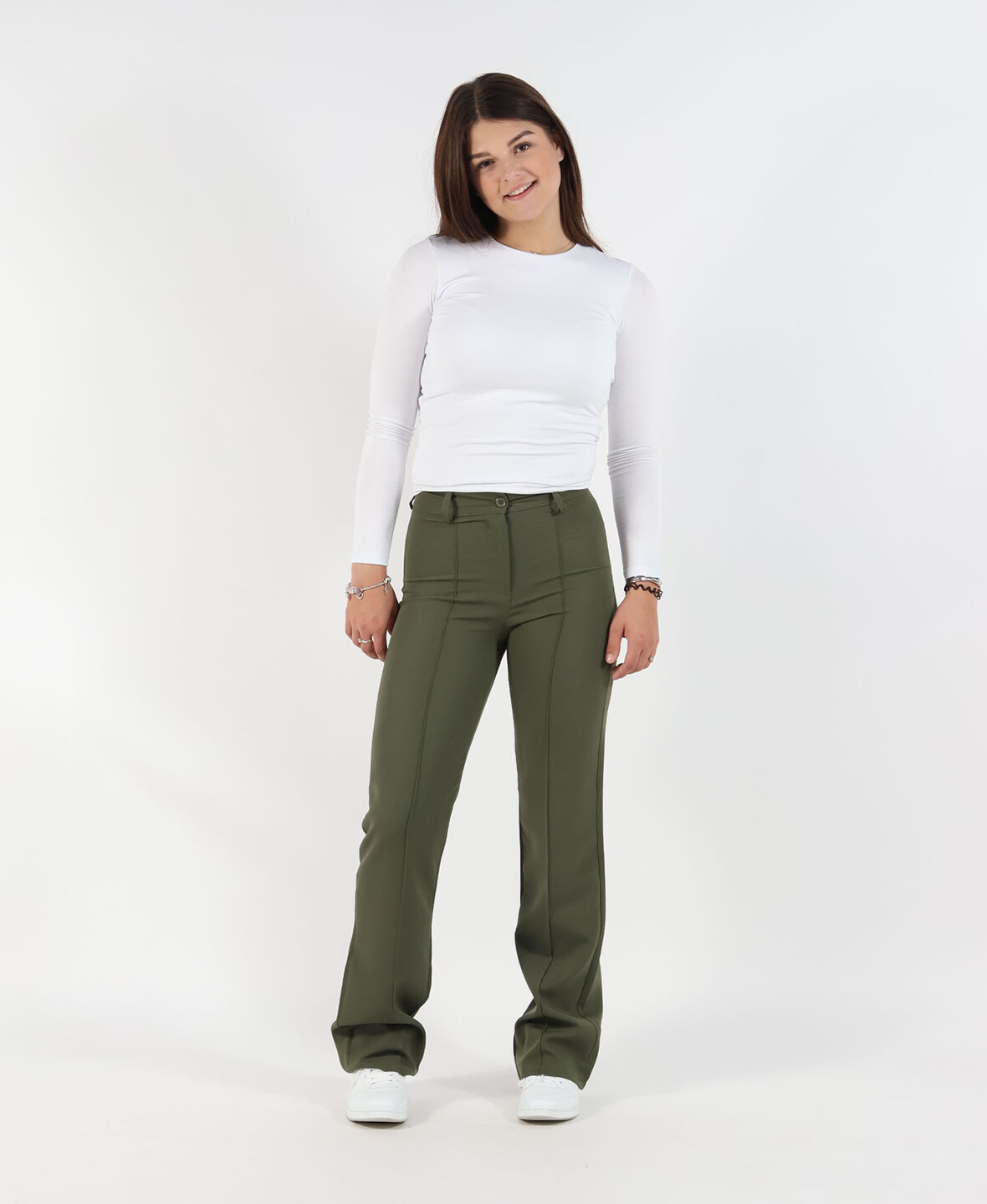 Sanne Stripe Pants Khaki (TALL)
