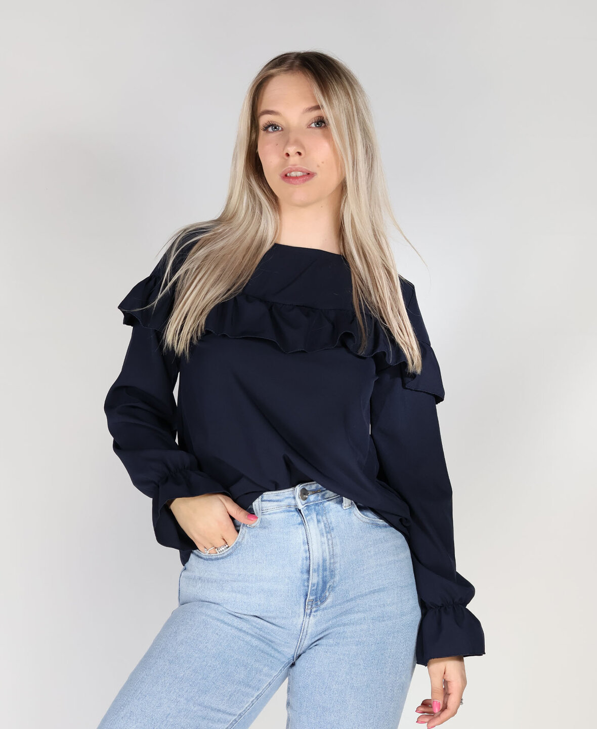 Rhodes Blouse Navy Blue