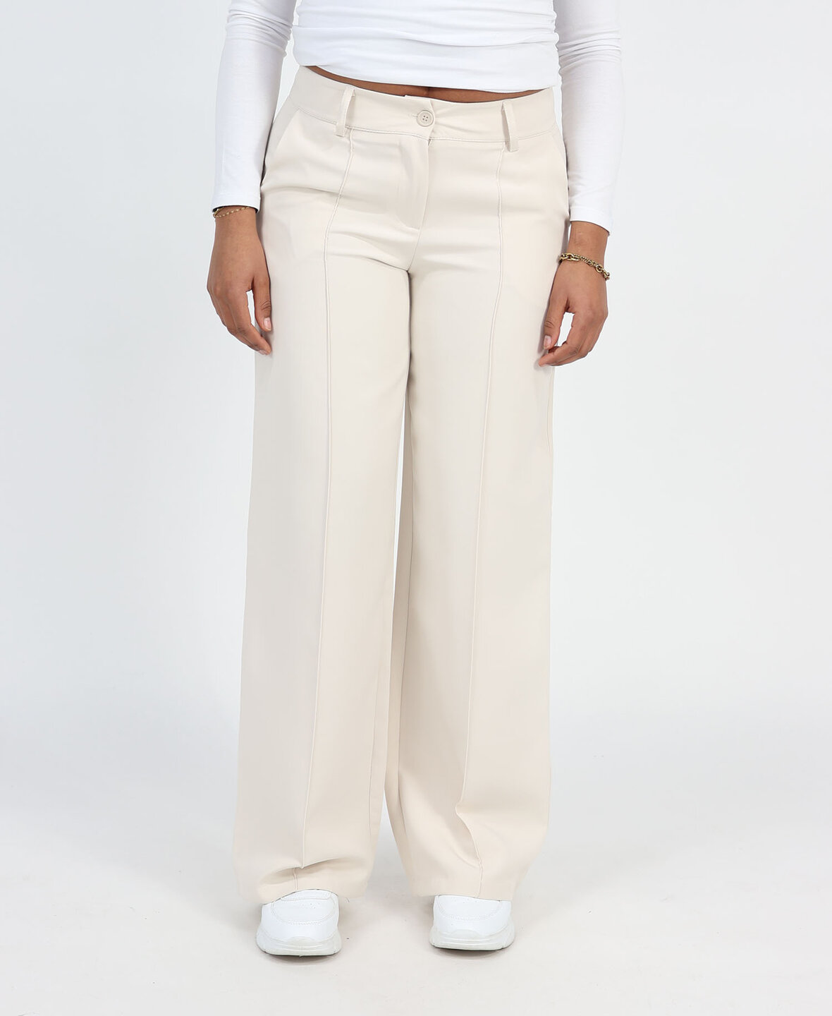 Low/Mid Waist Sanne Pants Beige (REGULAR)