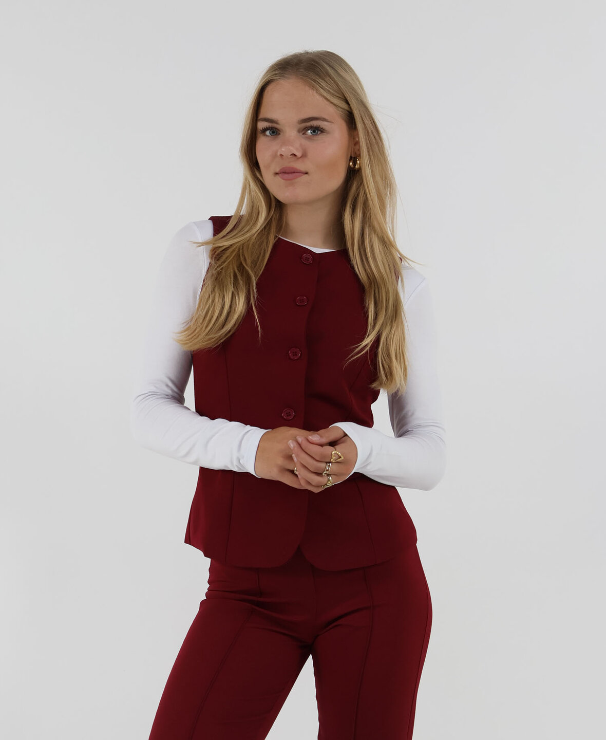 Sanne Waistcoat Bordeaux