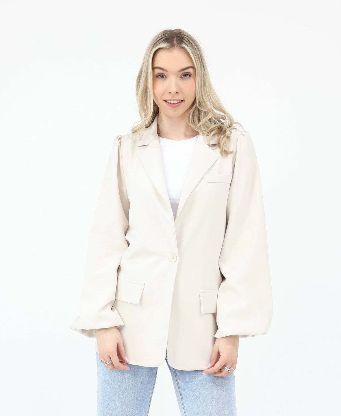 Sanne Wrap Blazer Beige