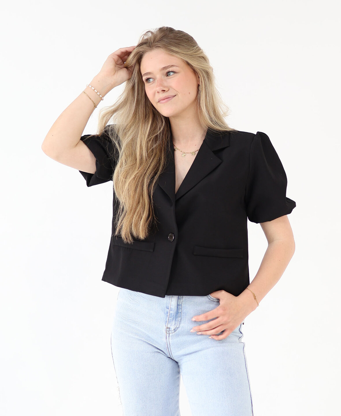 Sanne Puff Sleeve Blazer Black