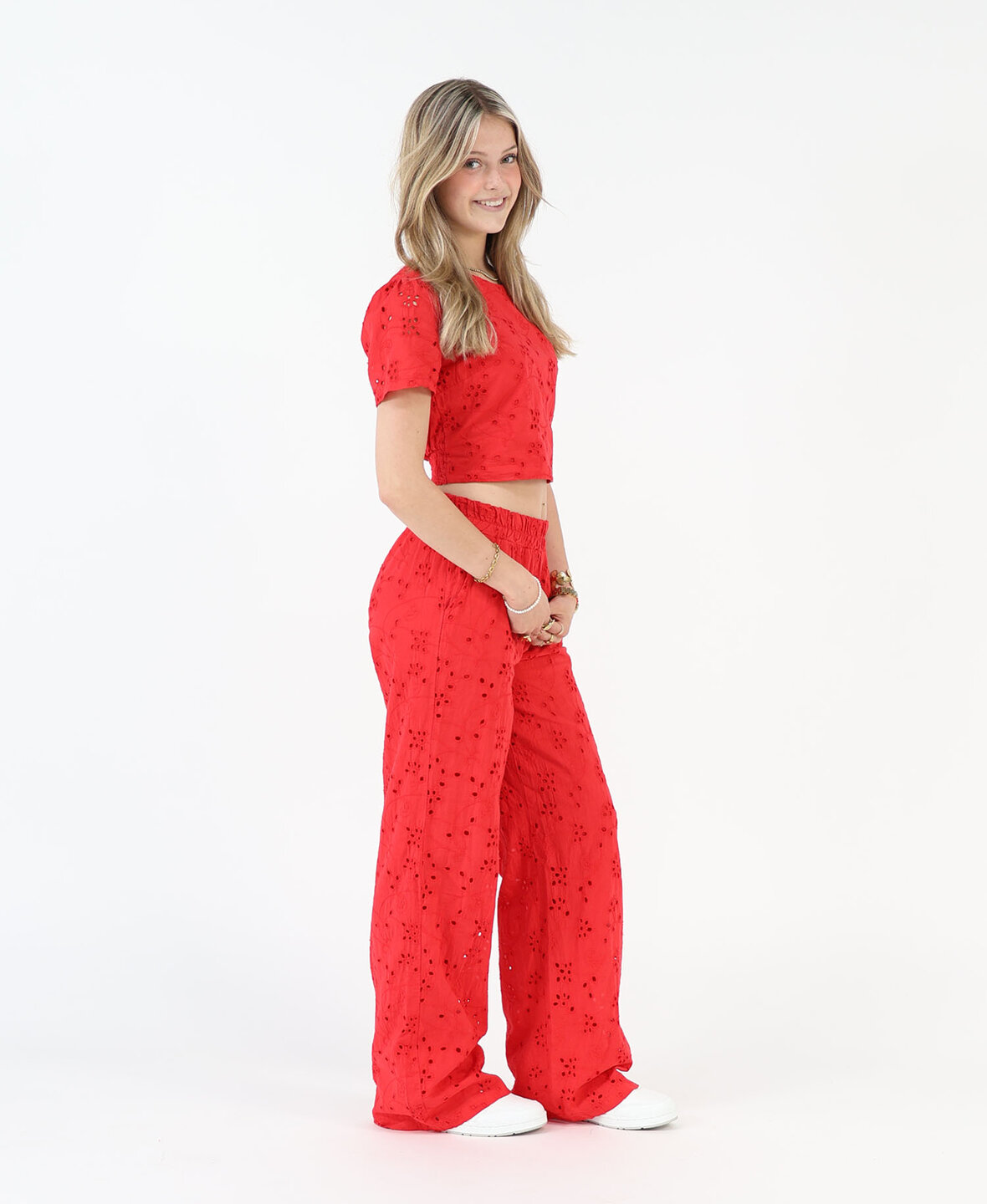 Broderie Pants Red (REGULAR)