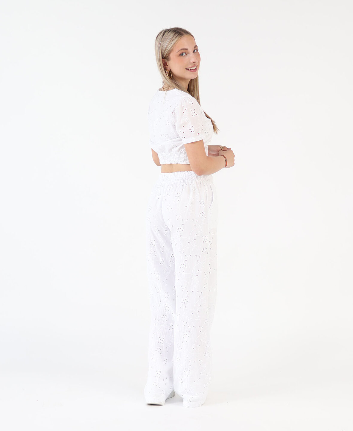 Broderie Pants Butter White (REGULAR)