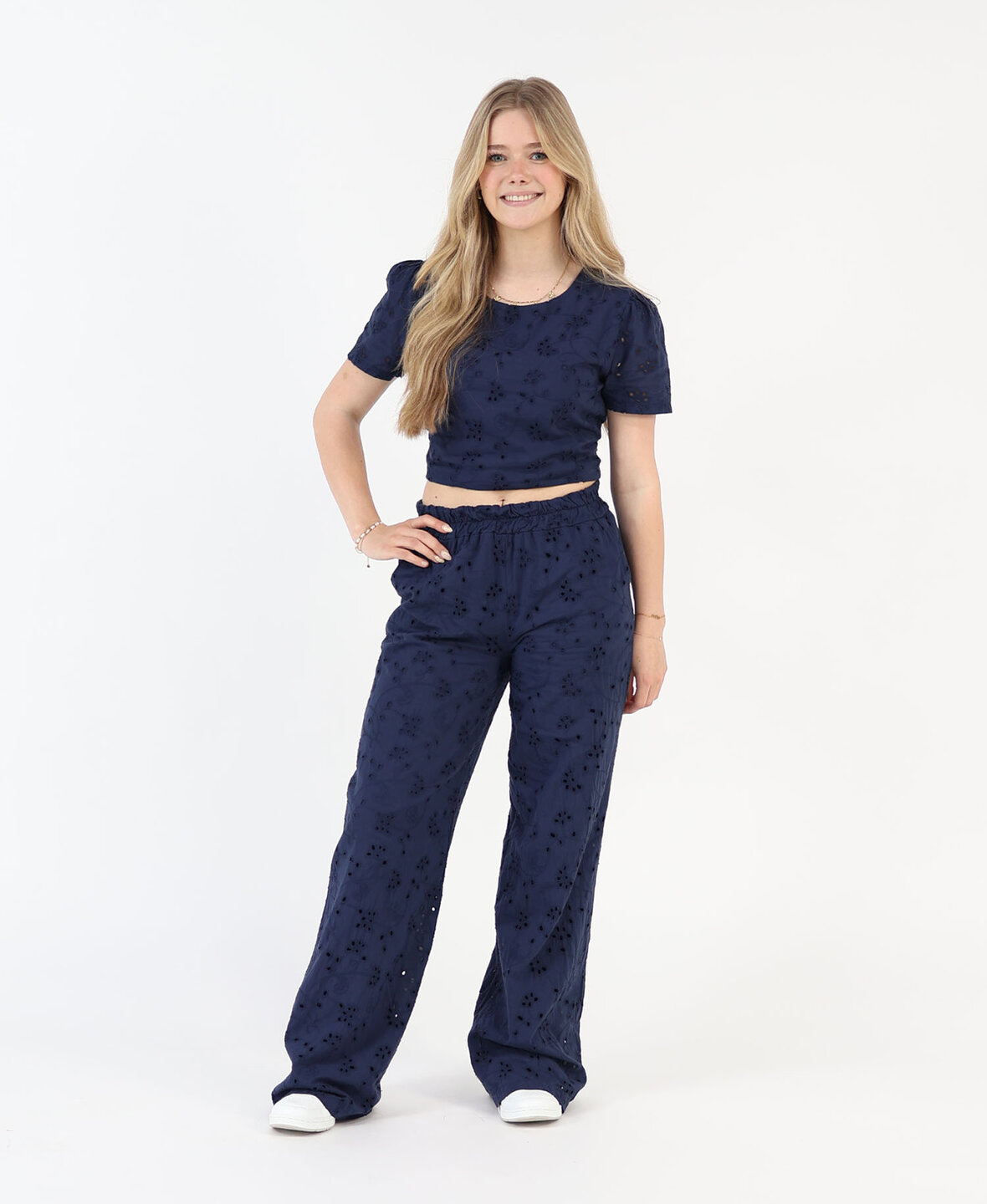 Broderie Pants Navy Blue (REGULAR)