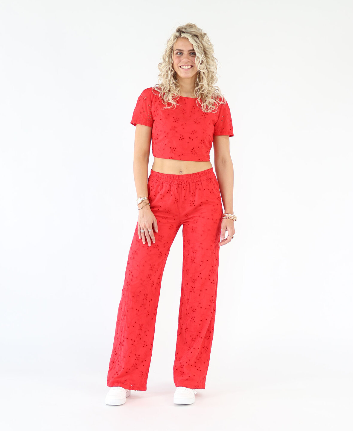 Broderie Pants Red (TALL)