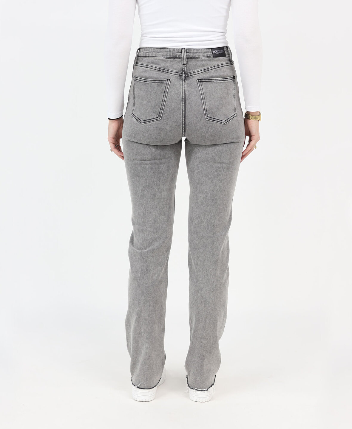 High Waist Straight Leg Jeans 2378 Grey (TALL)