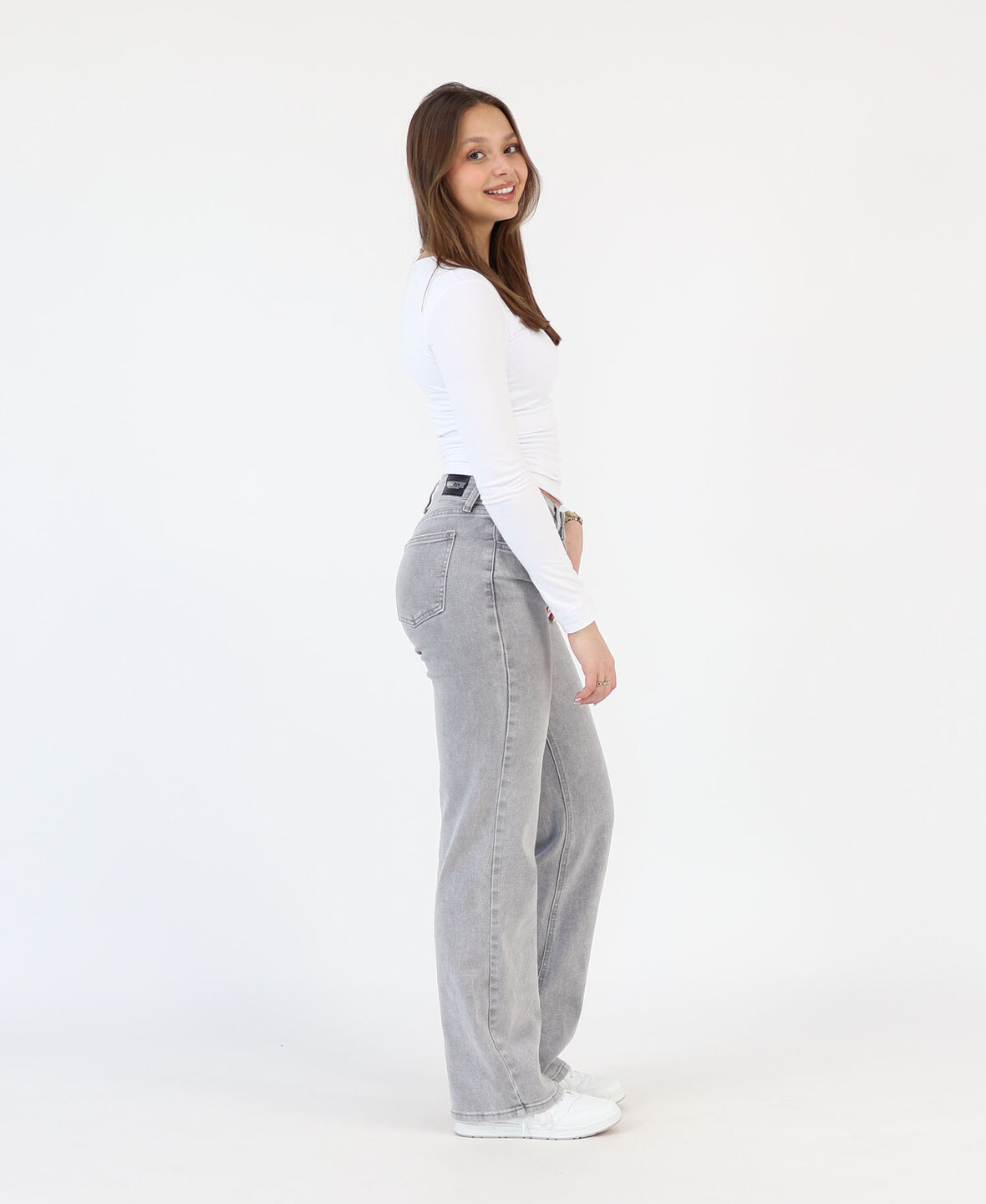 Low/Mid Waist Wide Leg Jeans 3166 Lightgrey (REGULAR)