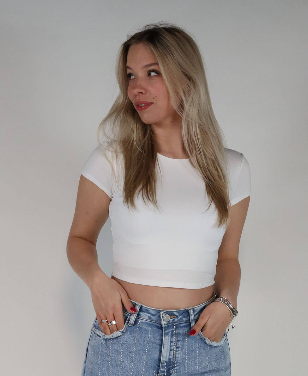 Leela Short Top White