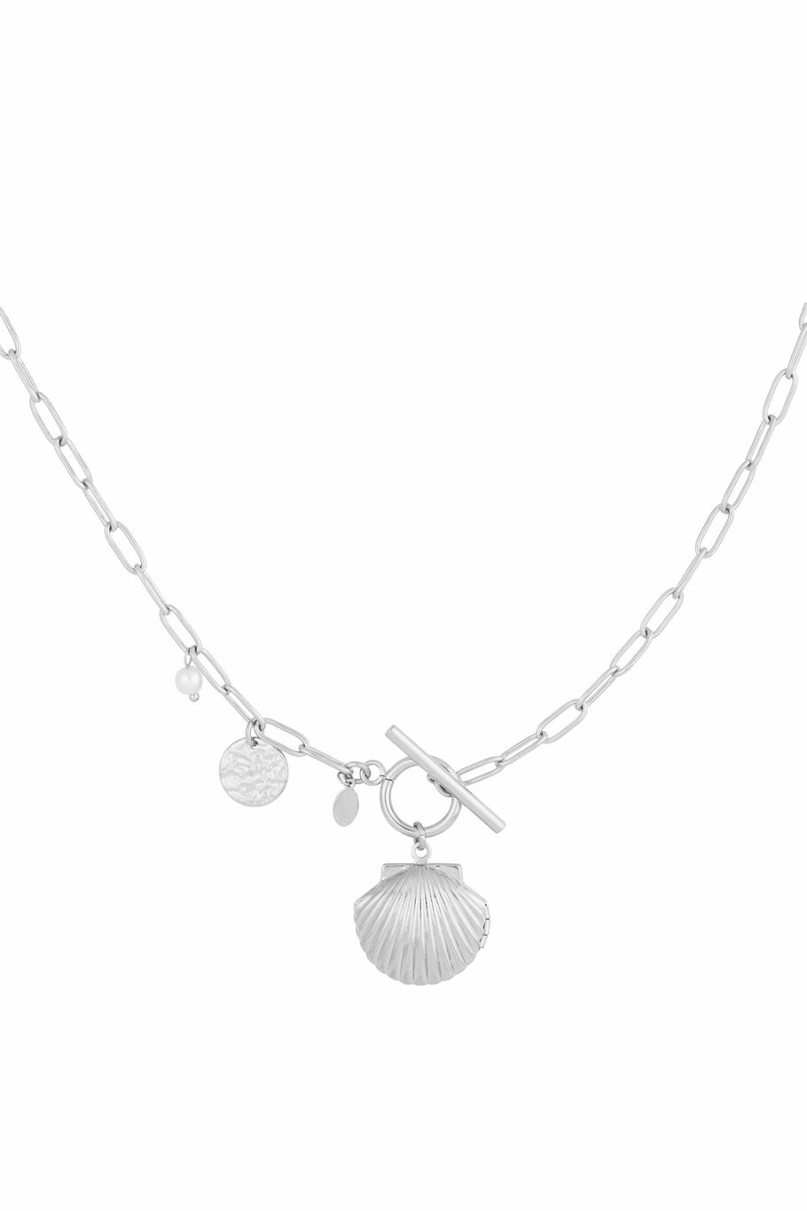 Chunky Shell Necklace Silver