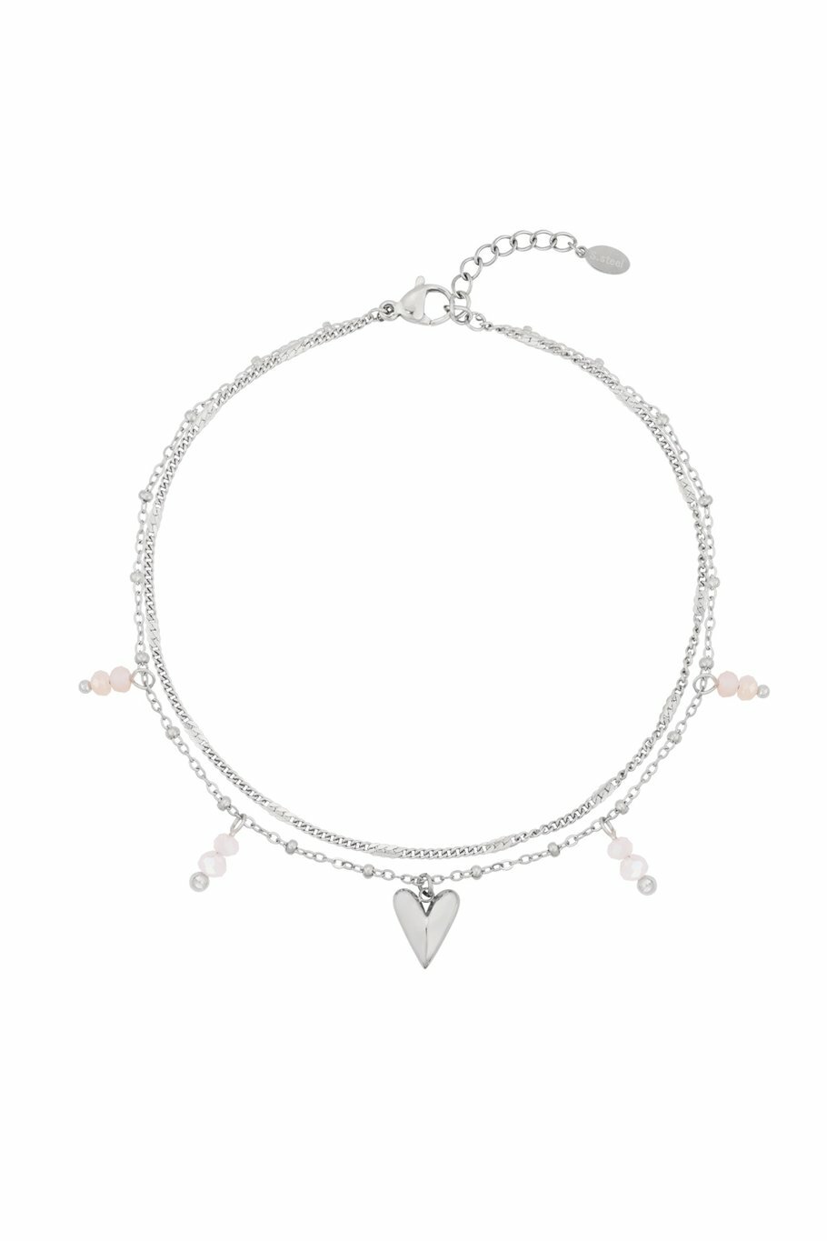 Double Love Anklet Silver