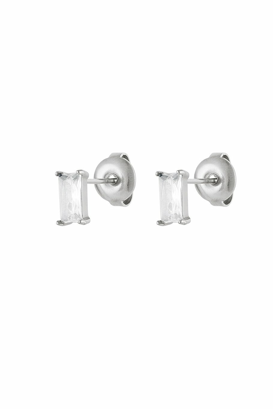 Classy Sparkle Stud Earrings Silver
