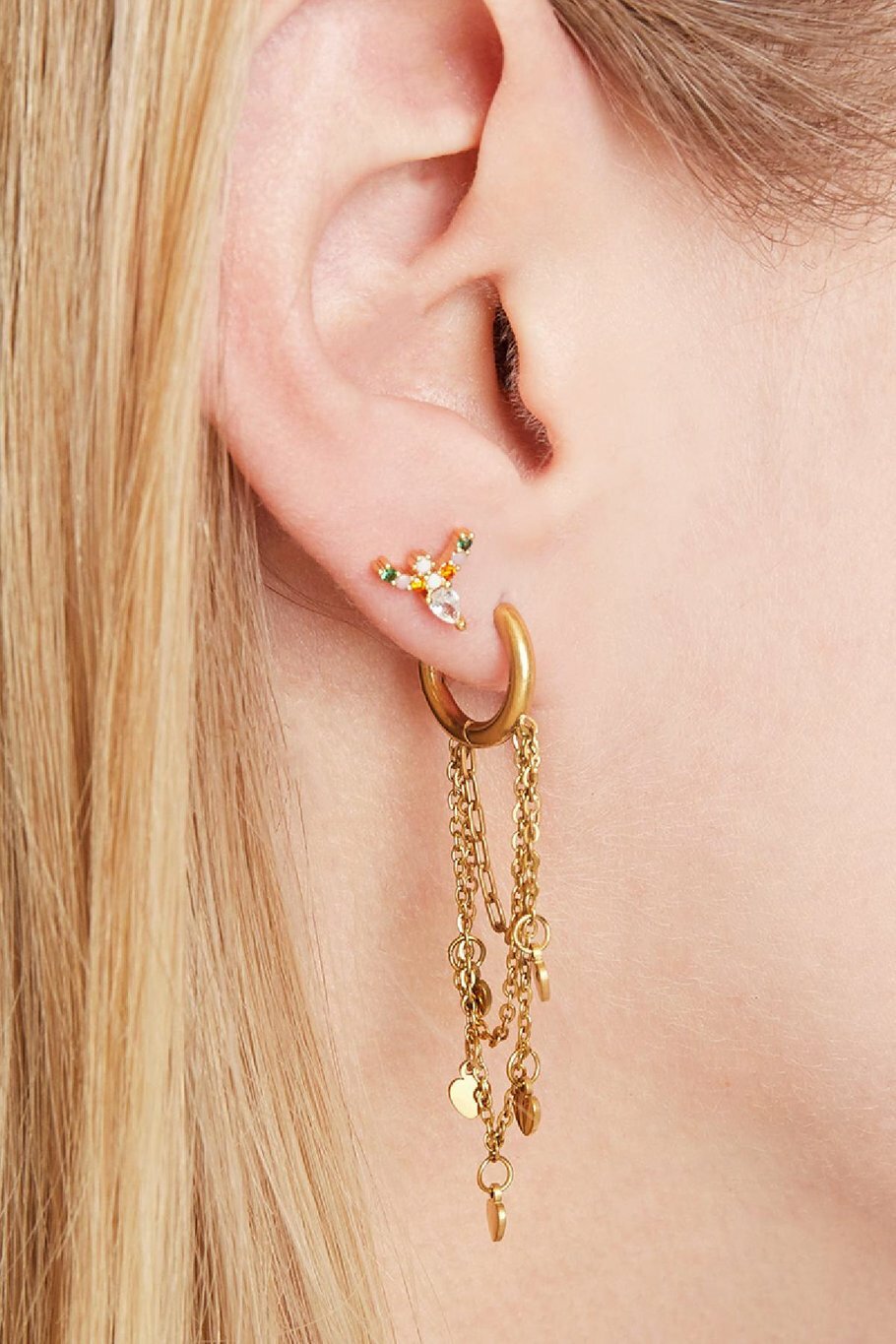 Heart Party Earrings Gold