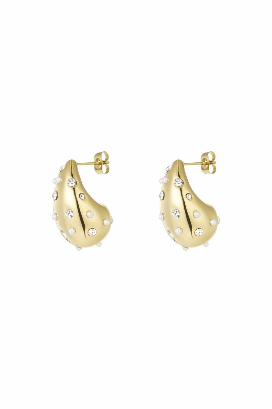 Diamonds and Pearls Drop Earrings Gold