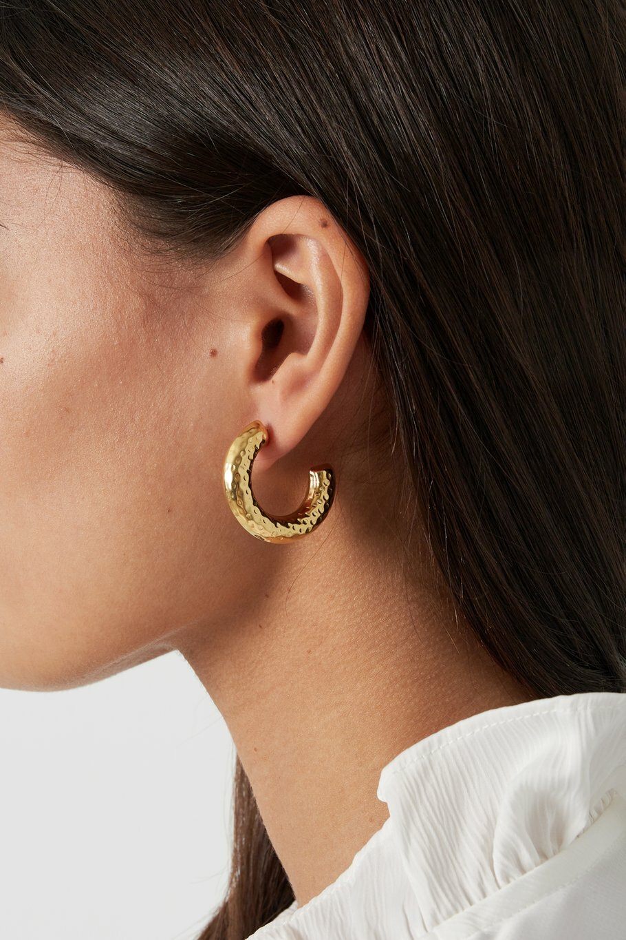 Structure Hoops Earrings Gold