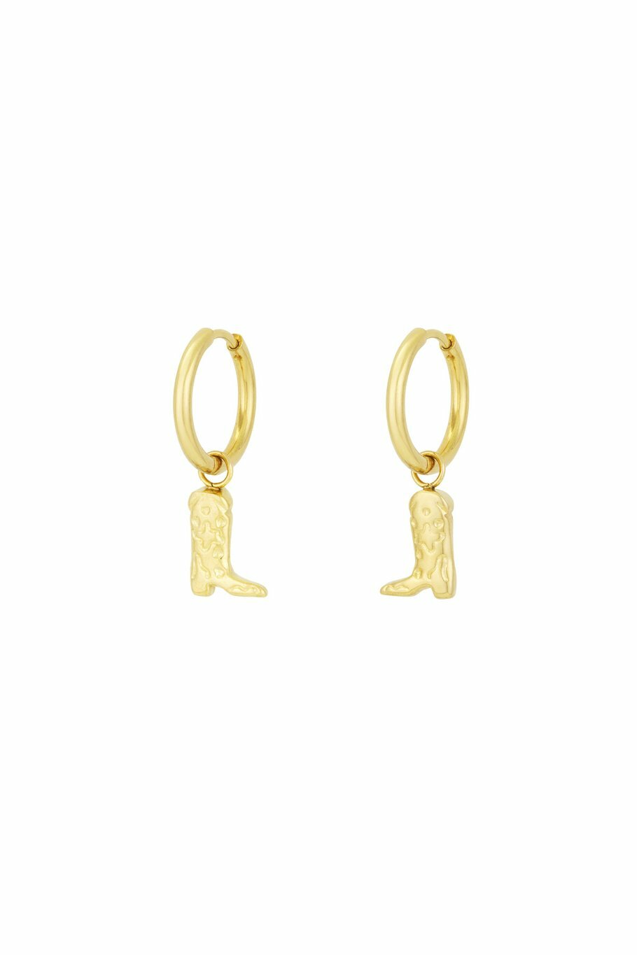 Cowgirl Boots Earrings Gold