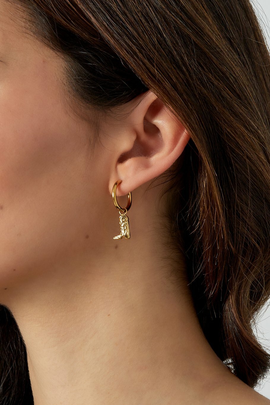 Cowgirl Boots Earrings Gold