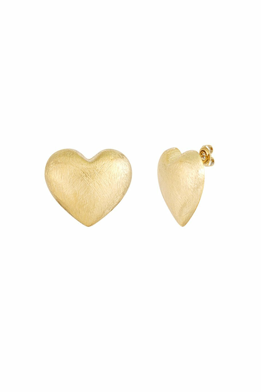 Statement Heart Earrings Gold