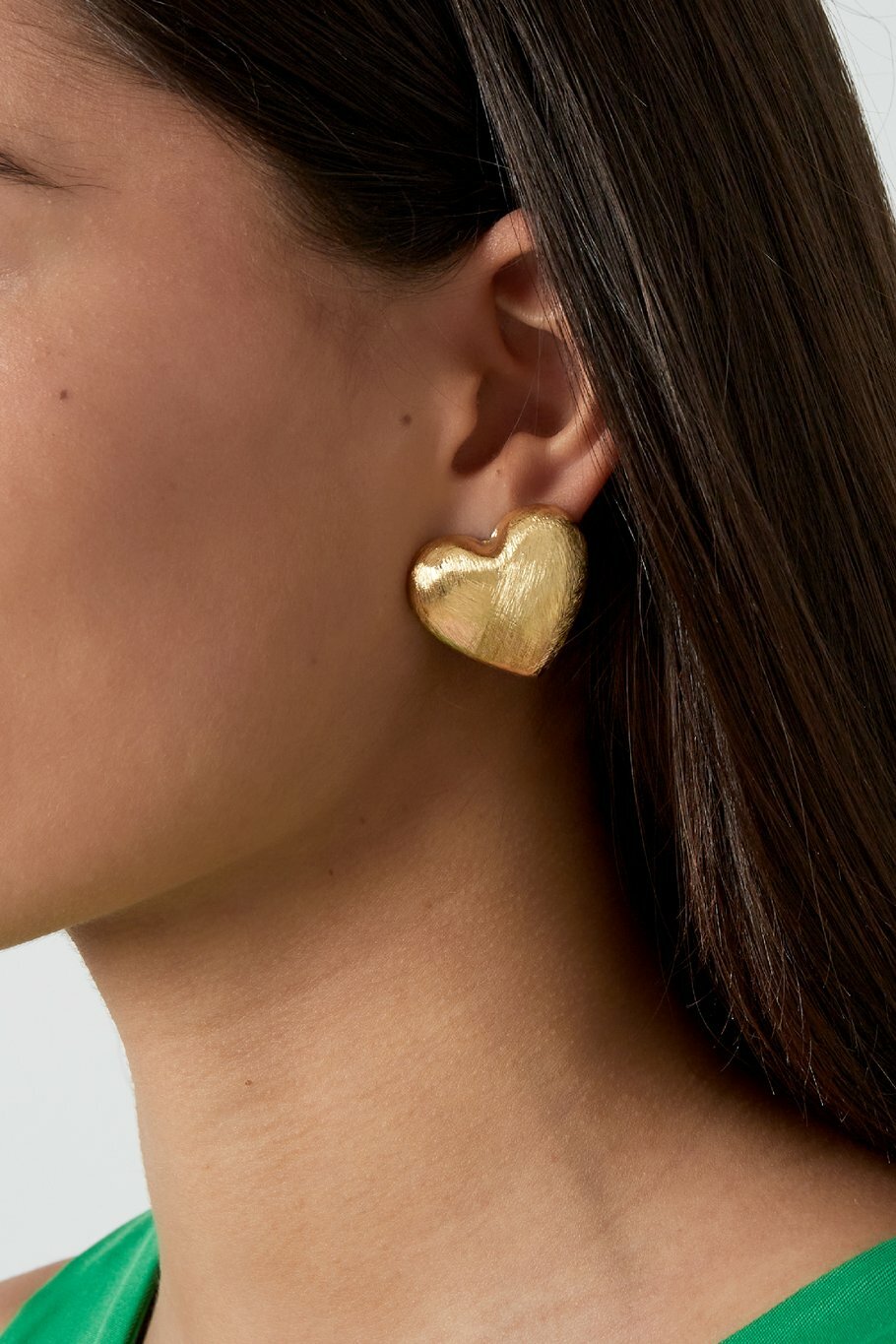 Statement Heart Earrings Gold
