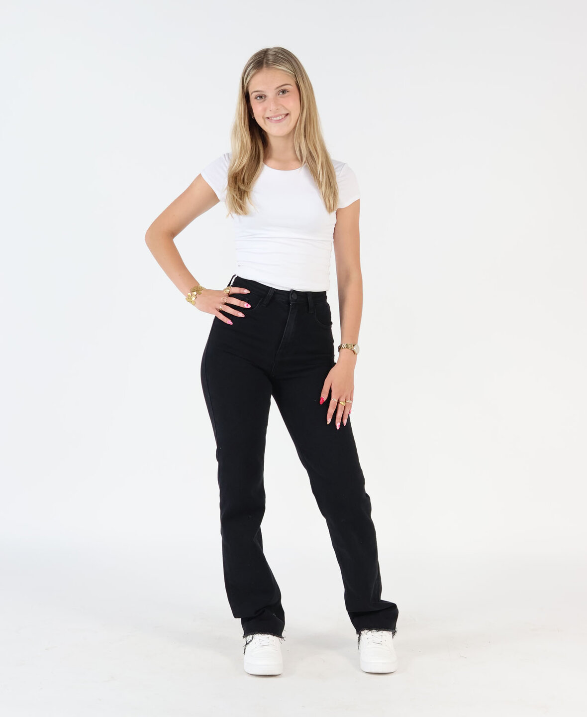 Straight Leg Jeans Black 2158