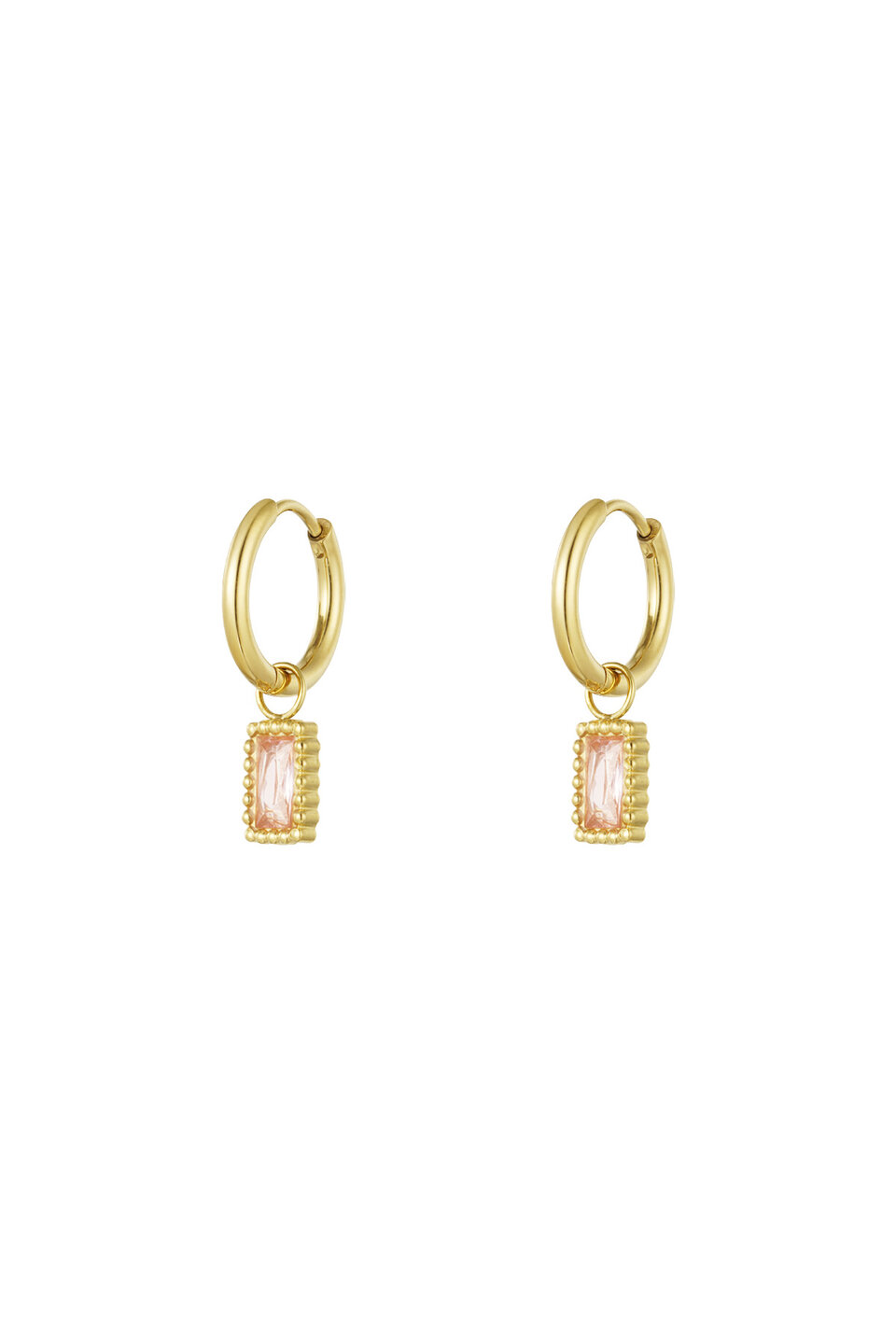 Classy Sparkle Pink Earrings Gold