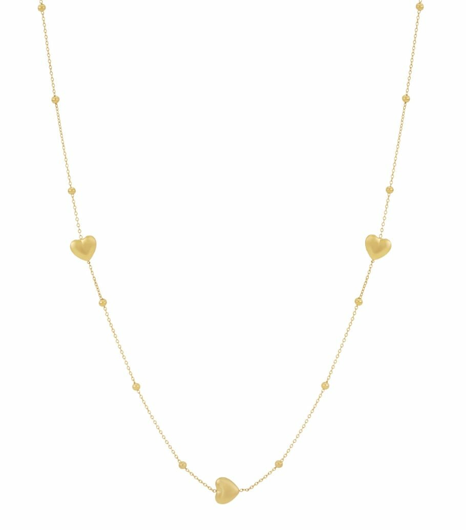 Heart Extra Long Necklace Gold