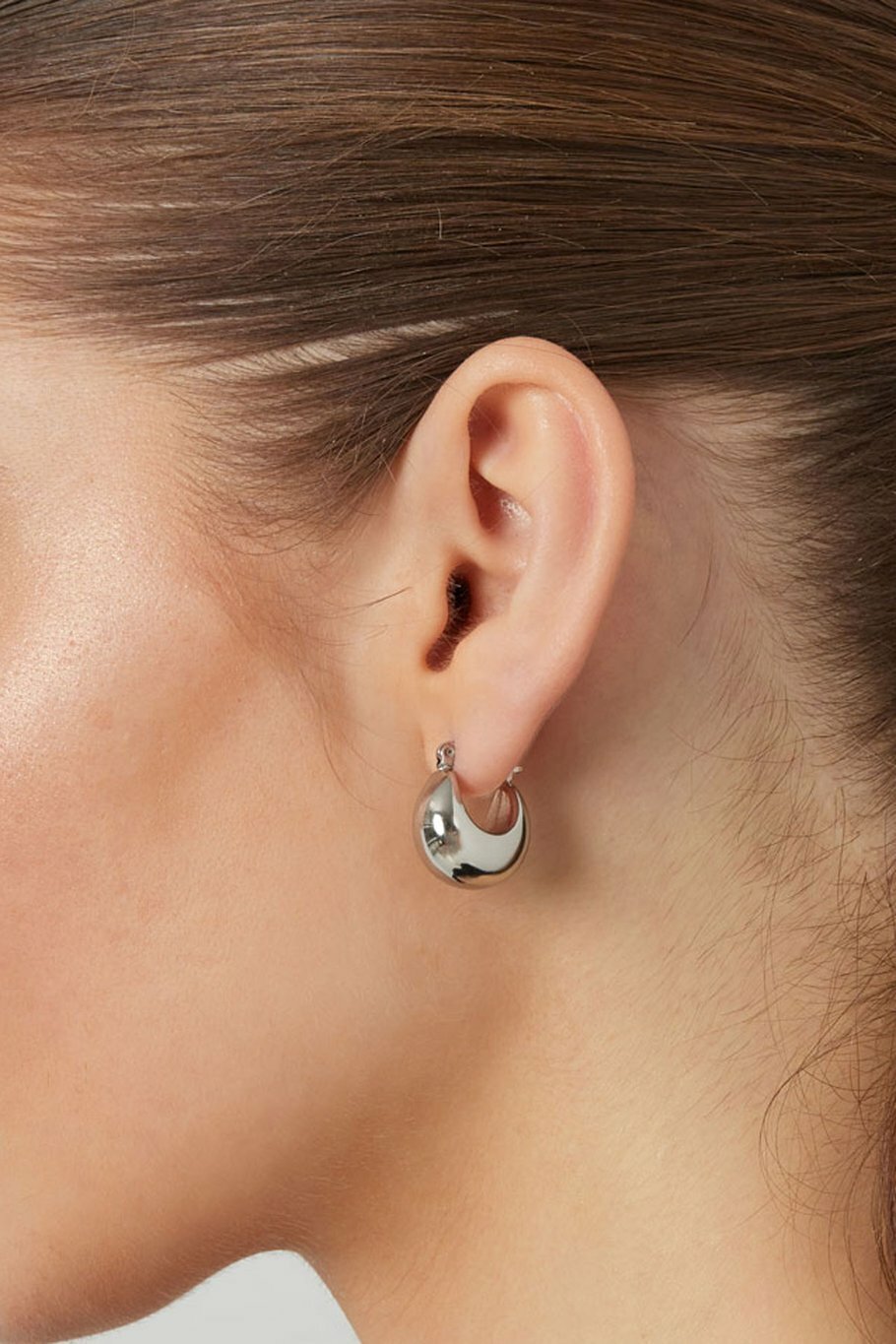 Half Moon Mini Earrings Silver
