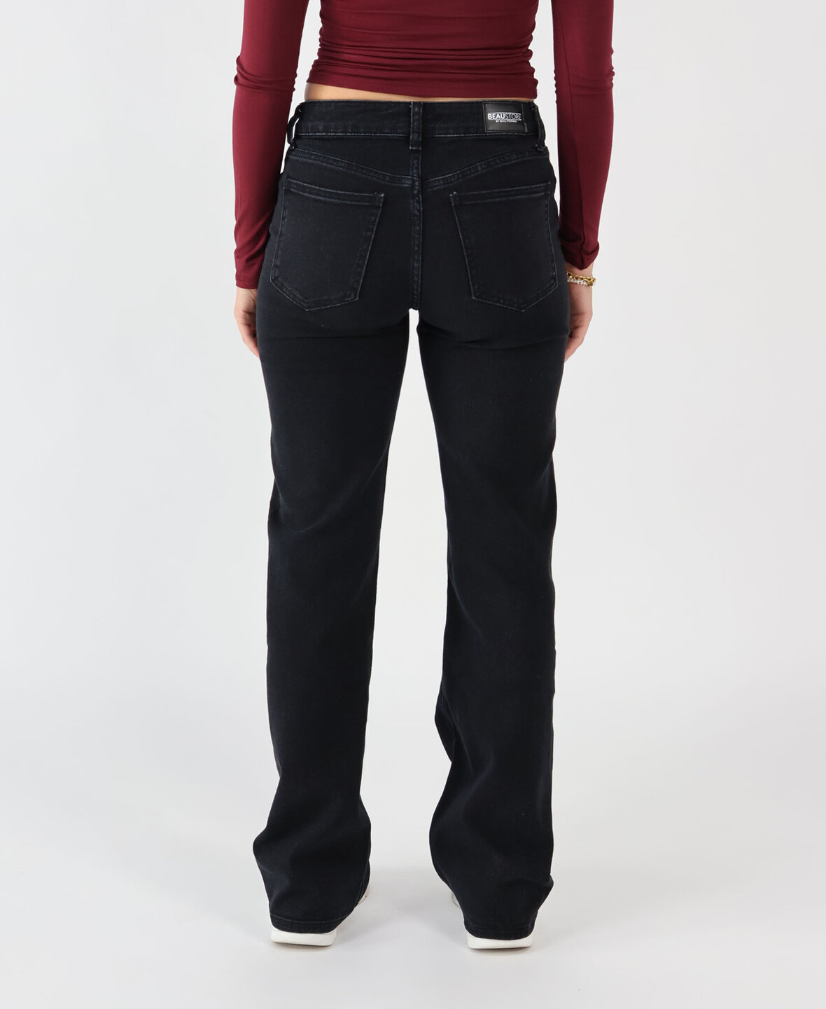 Low/Mid Waist Wide Leg Jeans 3318 Black (TALL)