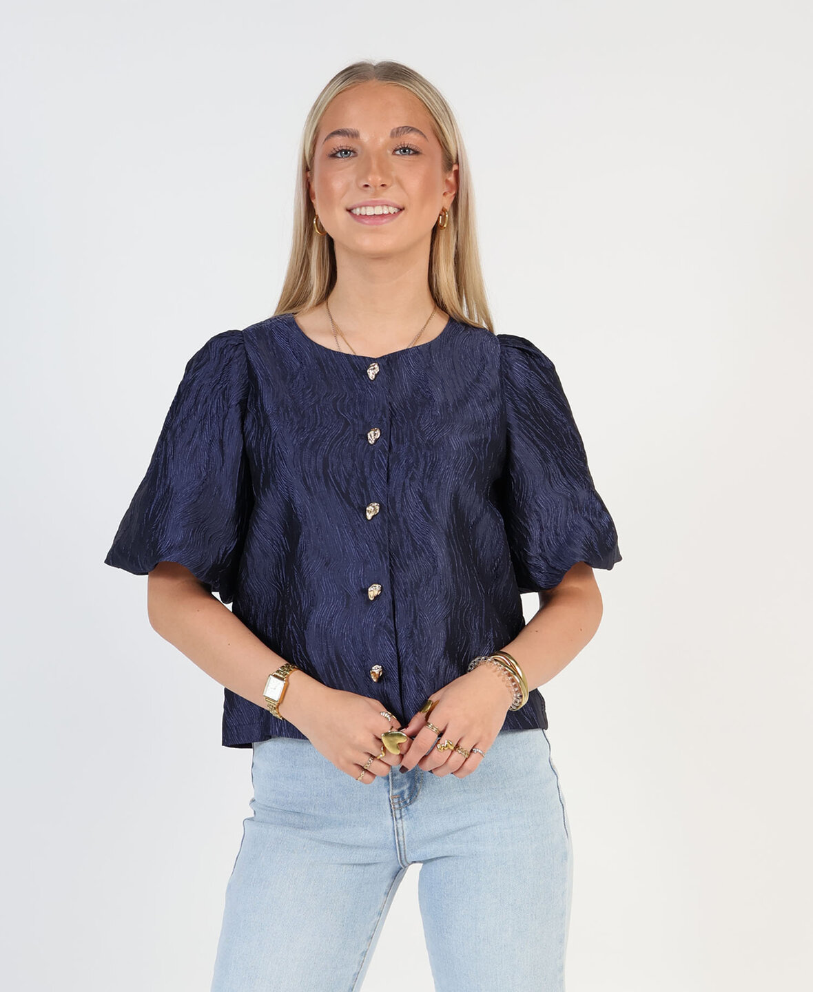 Rustic Blouse Navy Blue